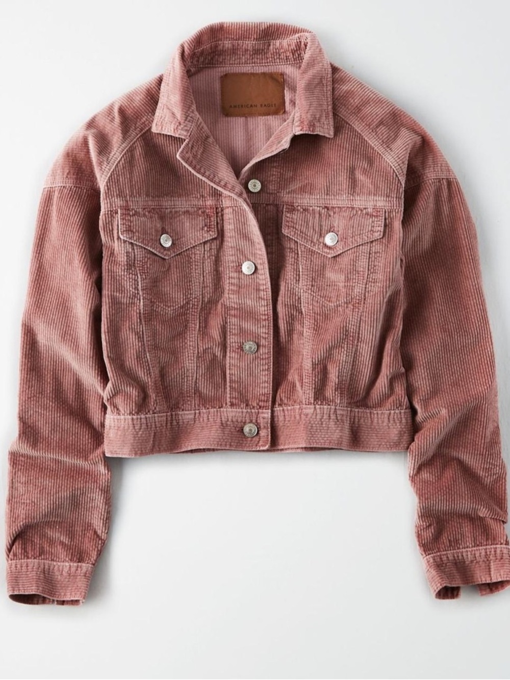 AMERICAN EAGLE WOMEN BROWN CORDUROY TRUCKER JACKET Size M